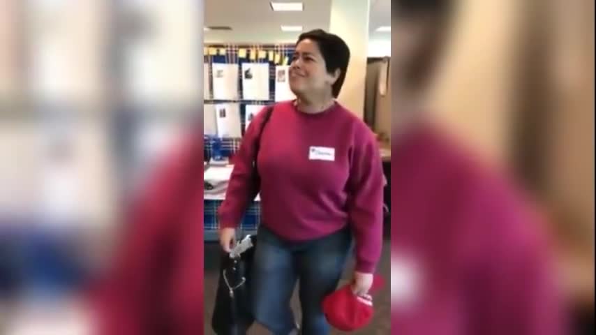 LIBERAL MELTDOWN - Make America Great Again MAGA Hat Stolen by Crazy Democrat on College Campus