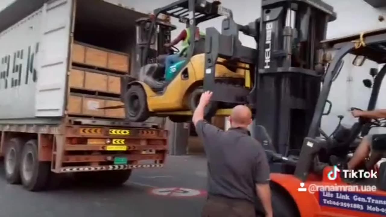 Forklift working