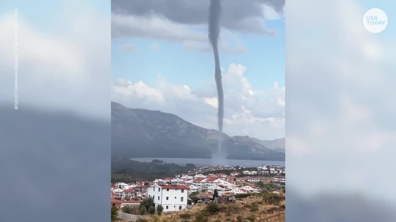 Towering waterspout twists on Turkey's coastline | USA TODAY