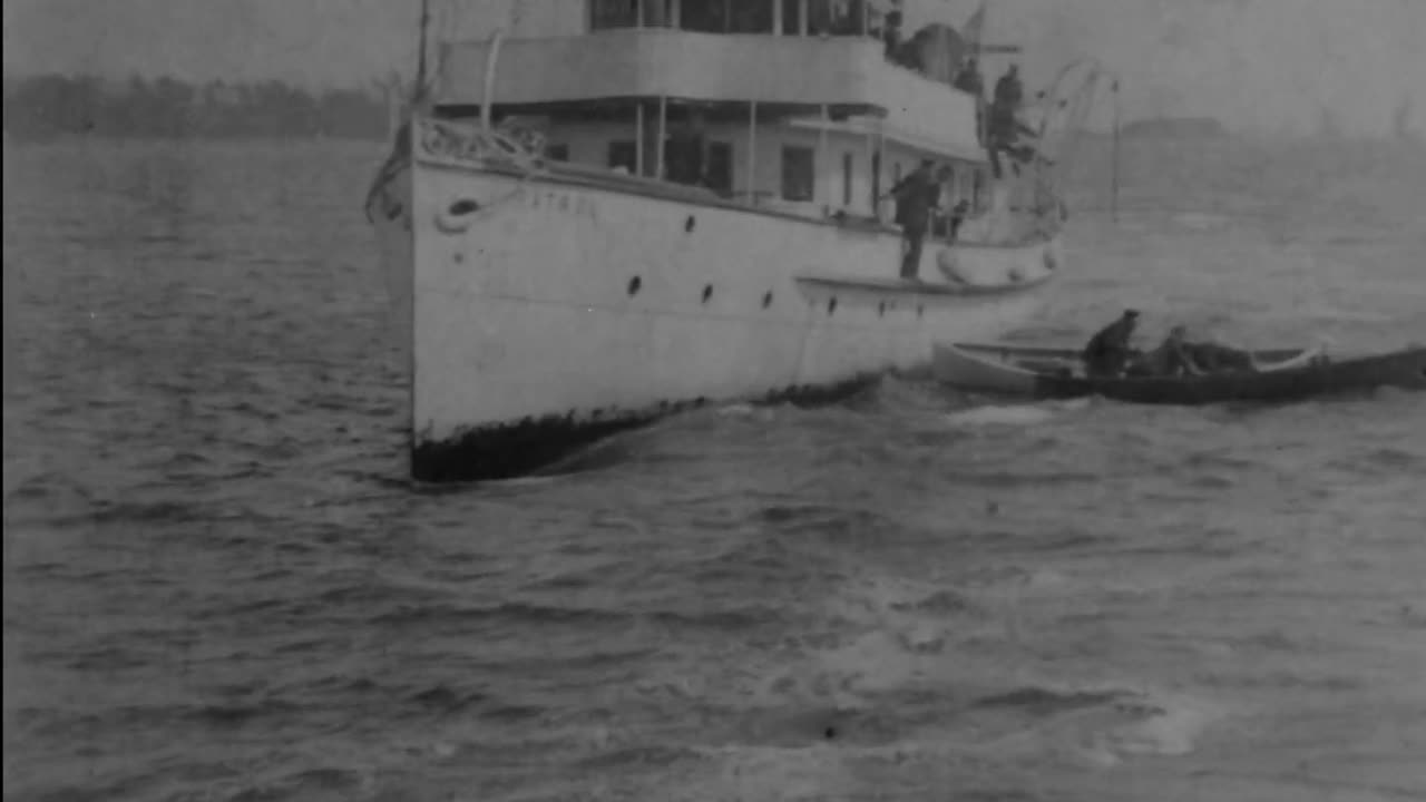 New York Harbor Police Boat Patrol Capturing Pirates (1903 Original Black & White Film)