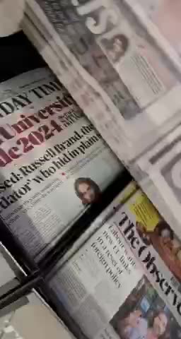 British tabloids all put out the hit piece on Russell Brand at once