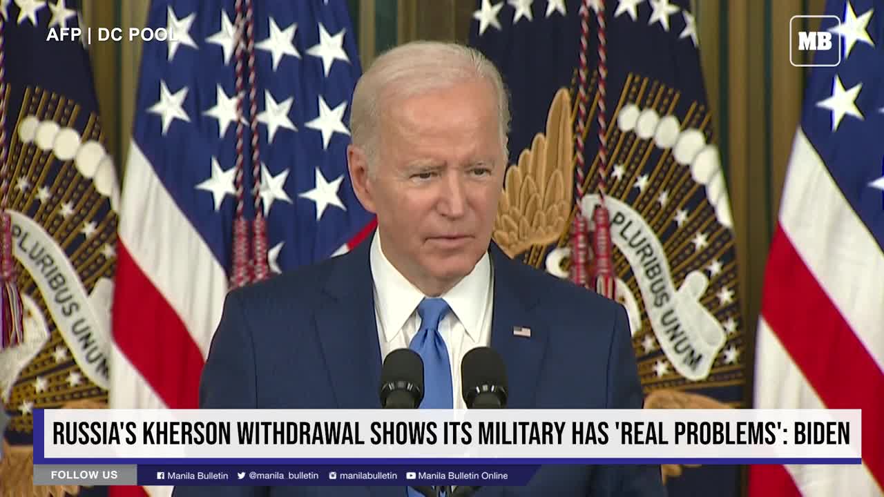 Russia's Kherson withdrawal shows its military has 'real problems': Biden