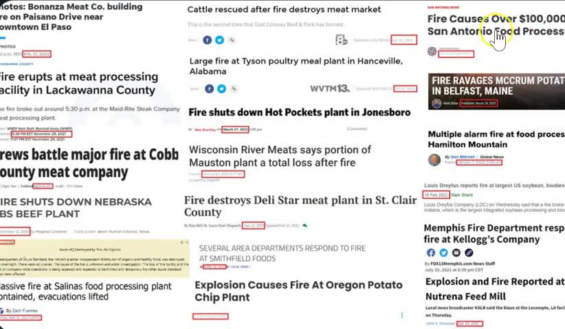 12 Food Processing Plants Burn!