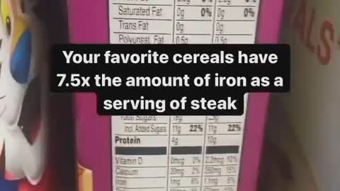 Most of you are aware that many foods, breakfast cereals included, contain iron.