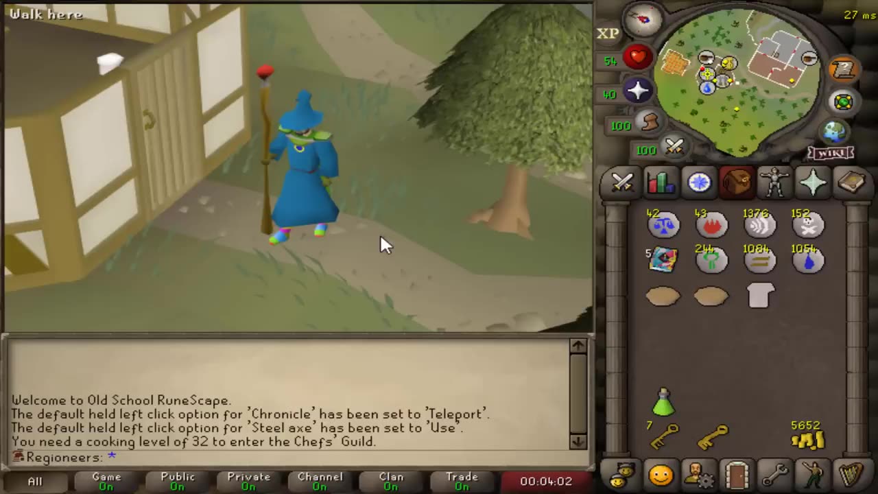 I've locked myself to 10% of the Runescape Map