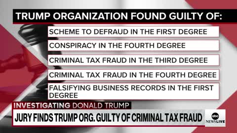 The Trump organization has been found guilty