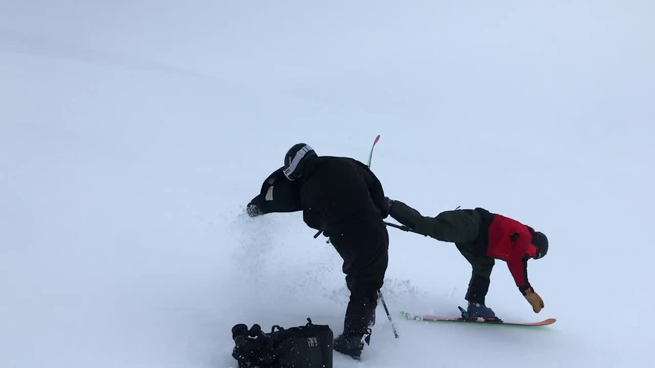 Guy Skiing Downhill While Styling Crashes Directly Into Cameraman