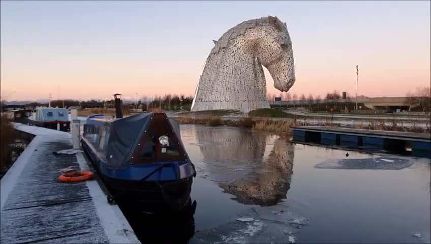 Dog rescued from the Forth and Clyde canal at The Kelpies