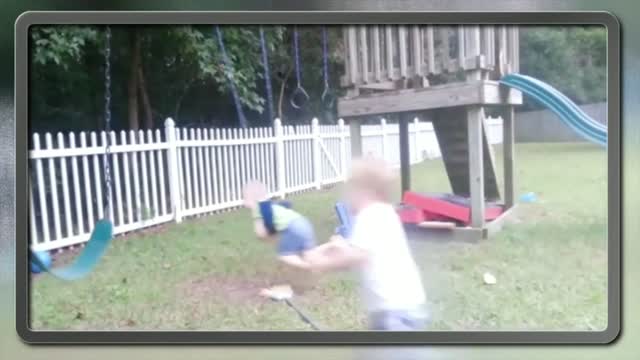 Funny falling baby