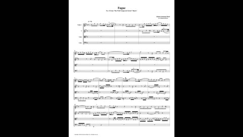 J.S. Bach - Well-Tempered Clavier: Part 1 - Fugue 13 (String Quartet)