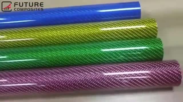 22mm×24mm blue red glitter carbon kelvar fiber tube CFRP tube