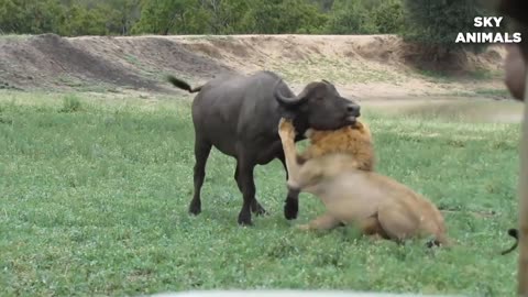 Lion vs Buffalo Battle is not never | Buffalo Too Angry Destroy The Strongest Lion in African