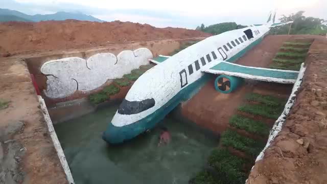 120 Days I BUILD WATER SLIDES PLANE PARK, SWIMMING POOL