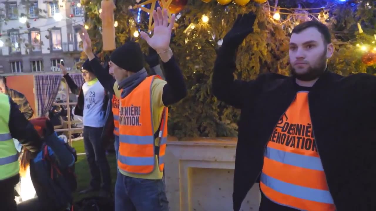 Spraying Toxic Paint On Public Christmas Tree