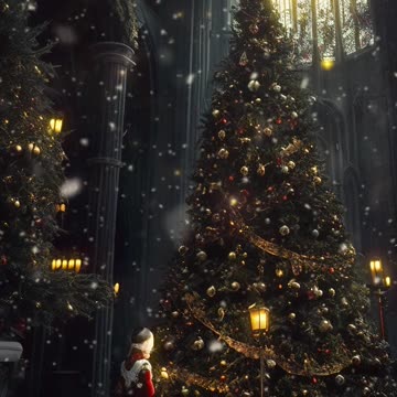 Christmas Tree | Gothic Christmas | Snowing | AI Art