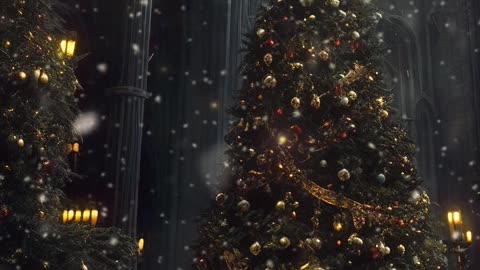 Christmas Tree | Gothic Christmas | Snowing | AI Art