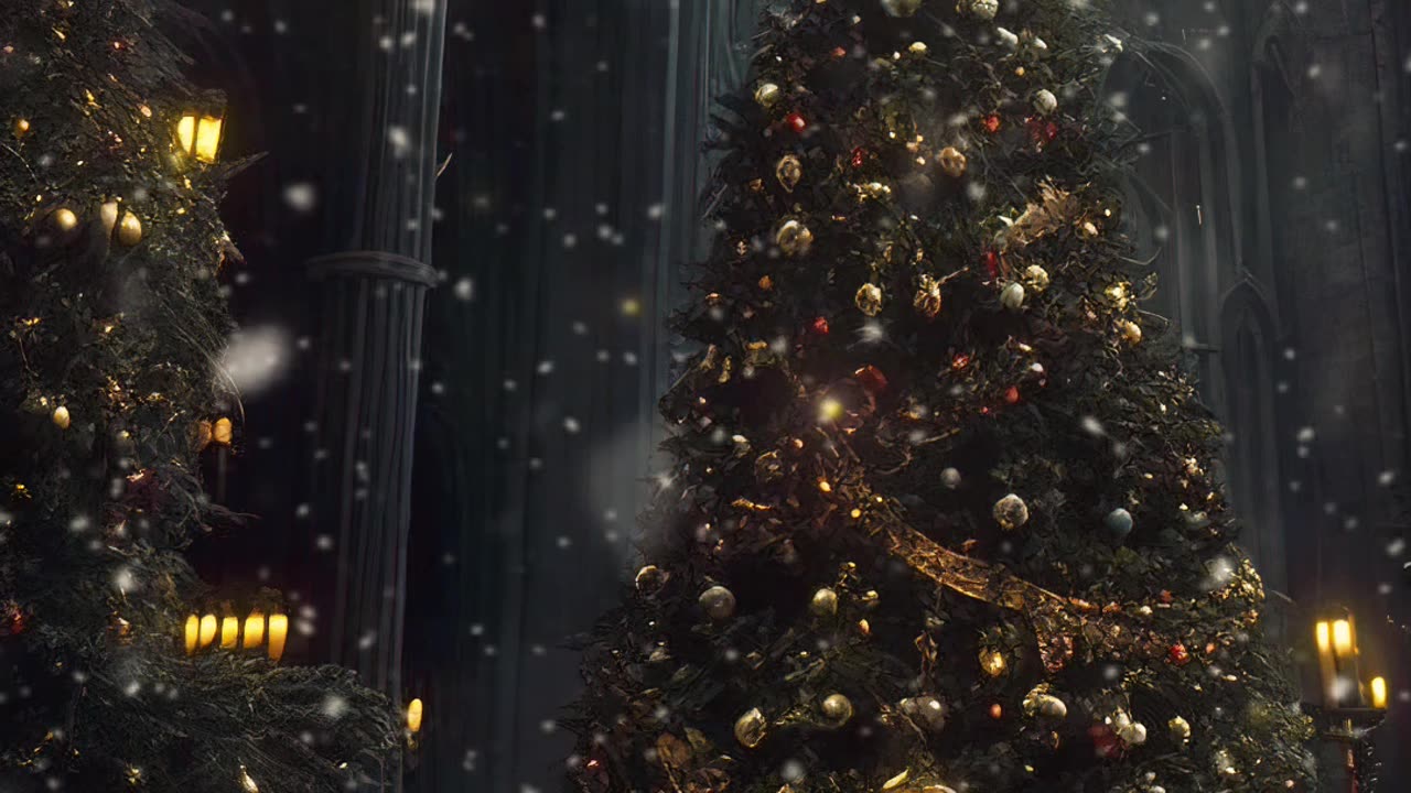 Christmas Tree | Gothic Christmas | Snowing | AI Art