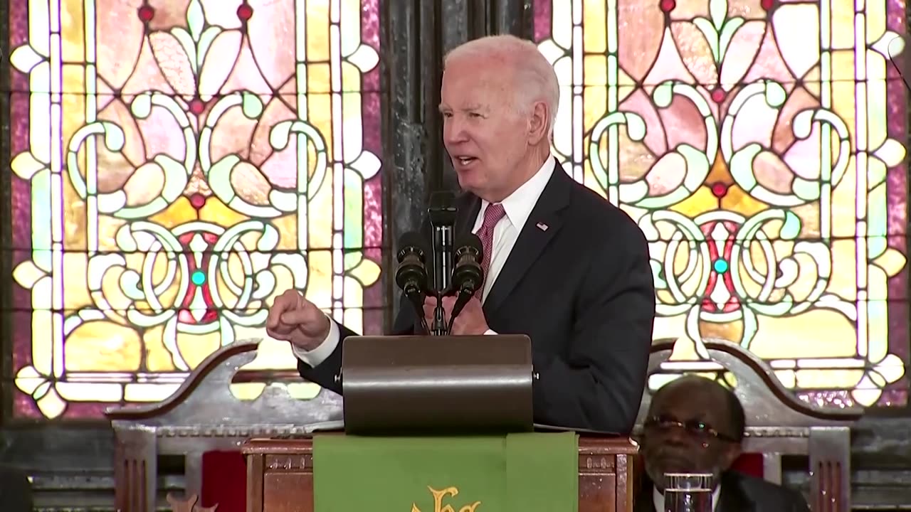 Biden slams white supremacy at Charleston shooting site