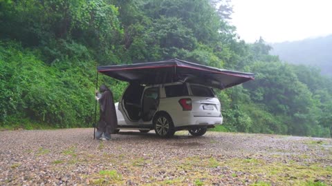 Single car camping, do not ask how lonely, sometimes a person is happy