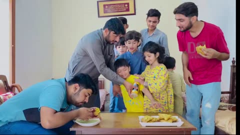 Eating Samosa Challenge | funny Bottle Flip challenge #vlog