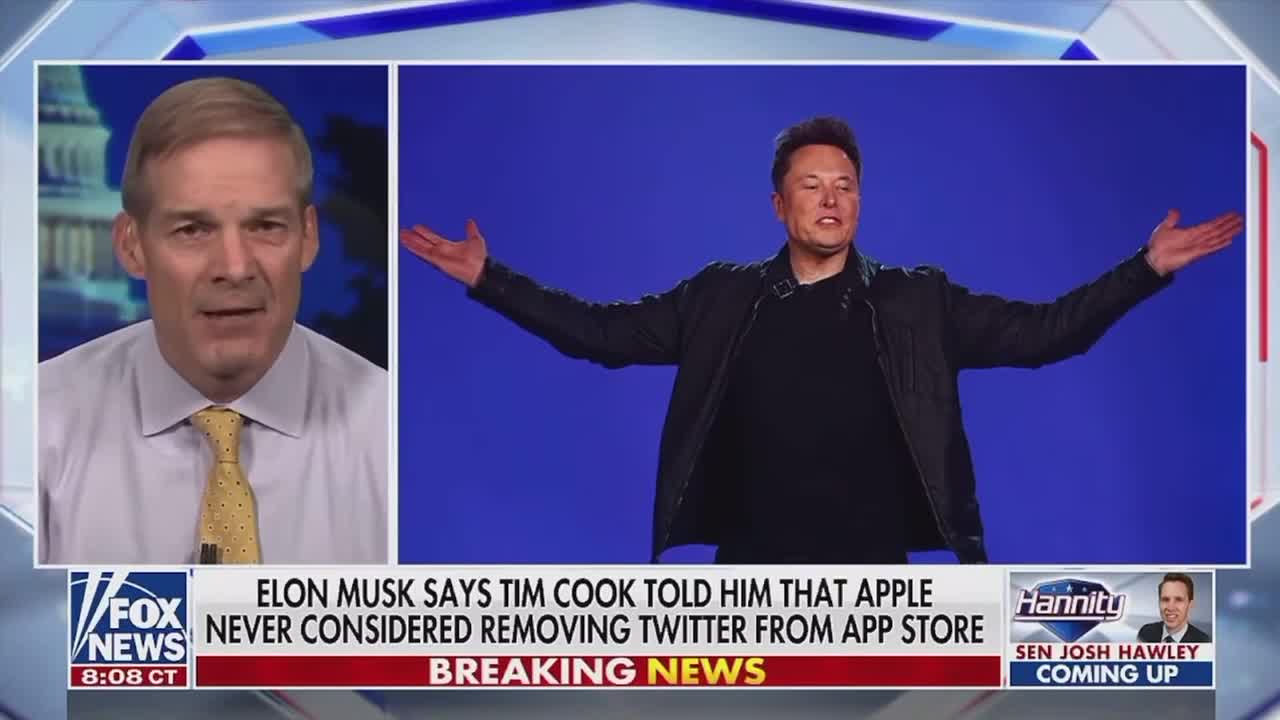 Jim Jordan: God bless Elon Musk for bringing back free speech on the platform.