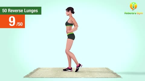 50 REVERSE LUNGES CHALLENGE (Great Legs & Butt Exercise)