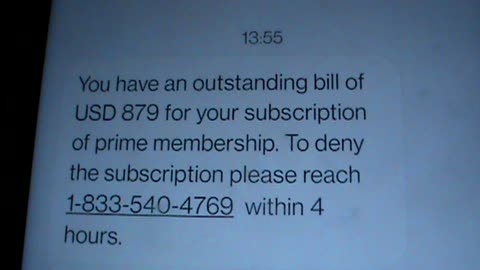 Calling Phone Number Listed In Incoming Text About A $879 Charge, (833) 540-4769, 3/22/23