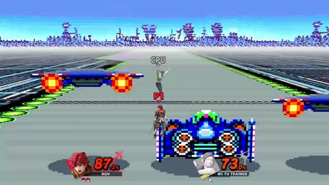 Roy Vs Wii Fit Trainer on Mute City SNES (Super Smash Bros Ultimate)