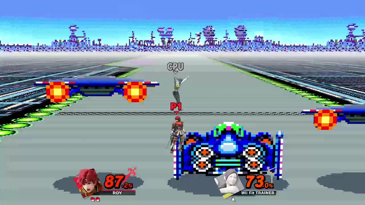 Roy Vs Wii Fit Trainer on Mute City SNES (Super Smash Bros Ultimate)