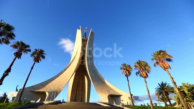 Martyr's memorial war monument in Algiers, Algeria stock video