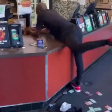 Man Hangs Off Of Wing Stop Workers Dreads