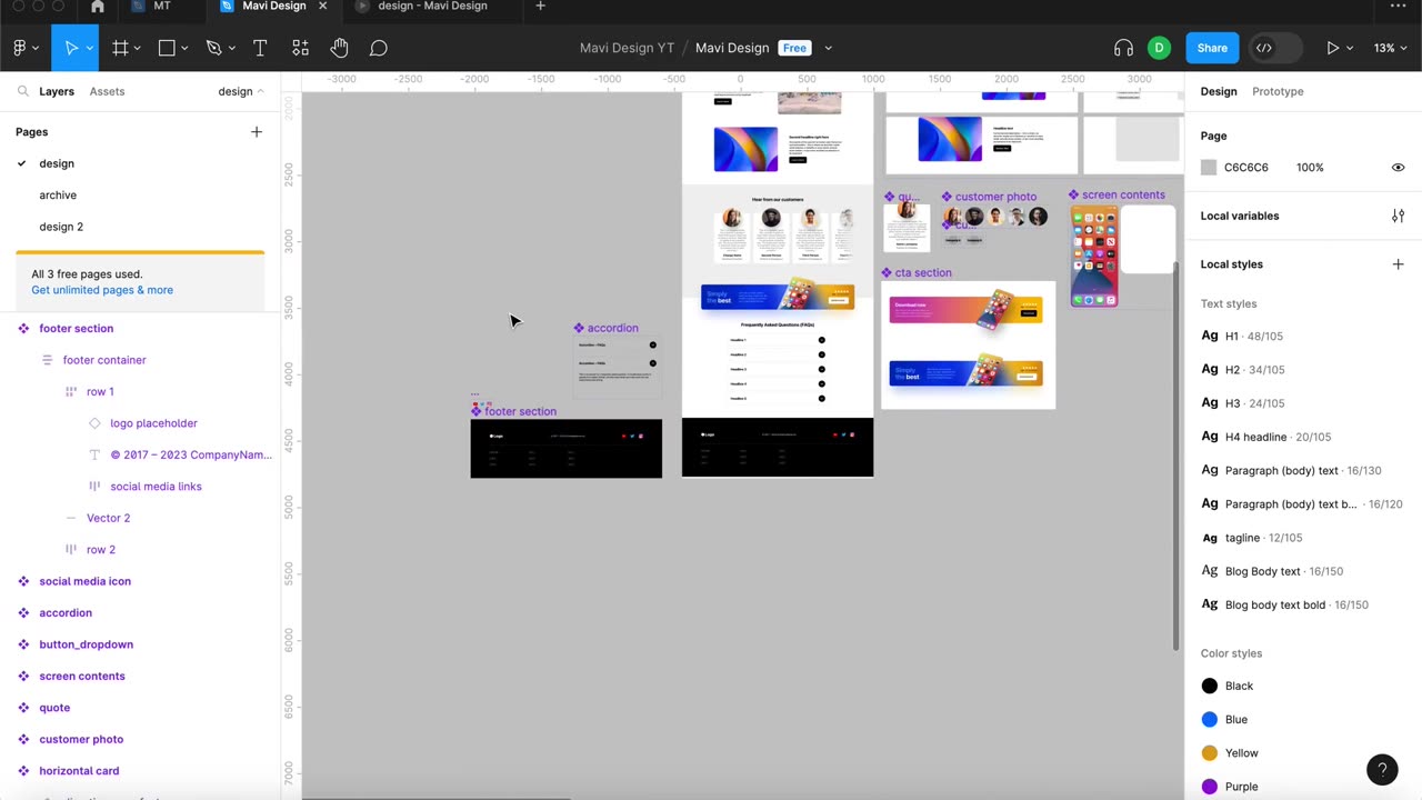 WEB DESIGN IN FIGMA ep.30 Making The Footer RESPONSIVE – Free UXUI Course