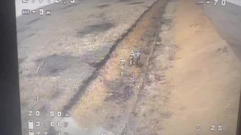 Ukrainian Drone Catches Russian Infantry Group Slipping