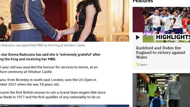 World Number 75 Emma Raducanu gets MBE