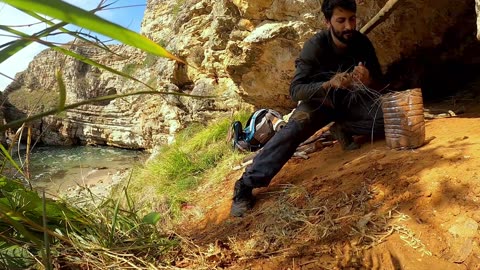 7 Days Solo Survival Camping An Island - Bushcraft Camp in a Cave - Primitive Cooking - SHELTER