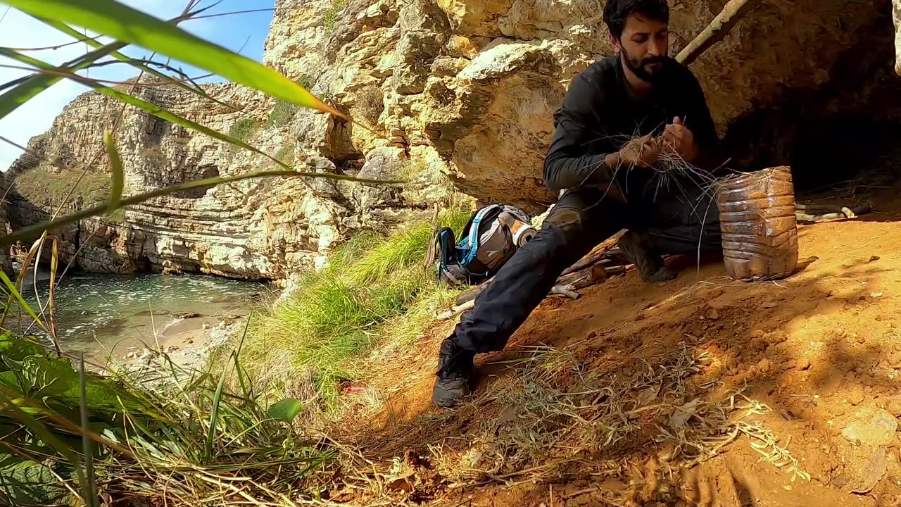 7 Days Solo Survival Camping An Island - Bushcraft Camp in a Cave - Primitive Cooking - SHELTER