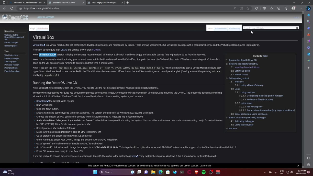 Looking at React OS.