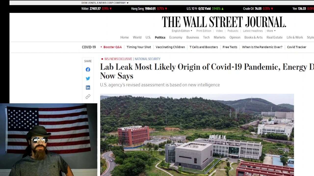 Energy Department Now Concludes the Covid Pandemic Most Likely a Lab Leak with "Low Confidence"