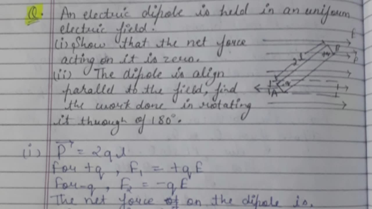 CLASS 12 Physics Electric Field Complete Written Notes