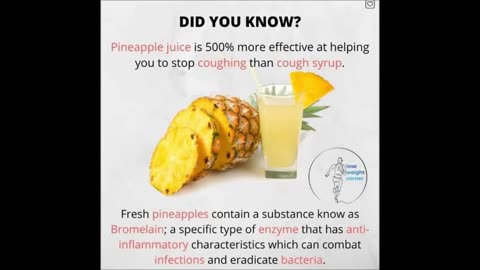 Pineapple juice nature's cough syrup