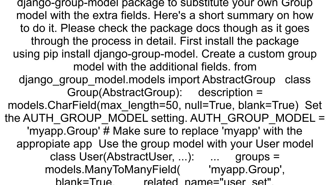 Django How we can add extra fields on the Group model