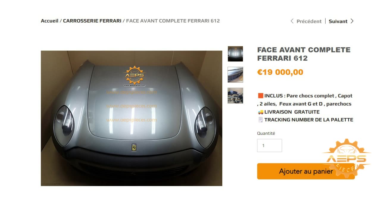 AEPSPIECES.COM - FACE AVANT COMPLETE FERRARI 612