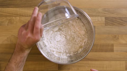 Top View Pouring Water into Bowl