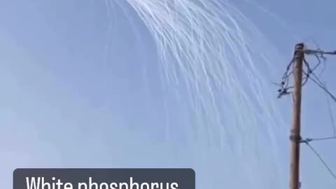 Phosphoric Bomb is being thrown civilians of Palestine