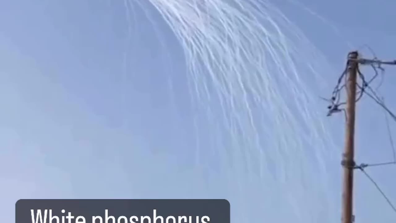 Phosphoric Bomb is being thrown civilians of Palestine