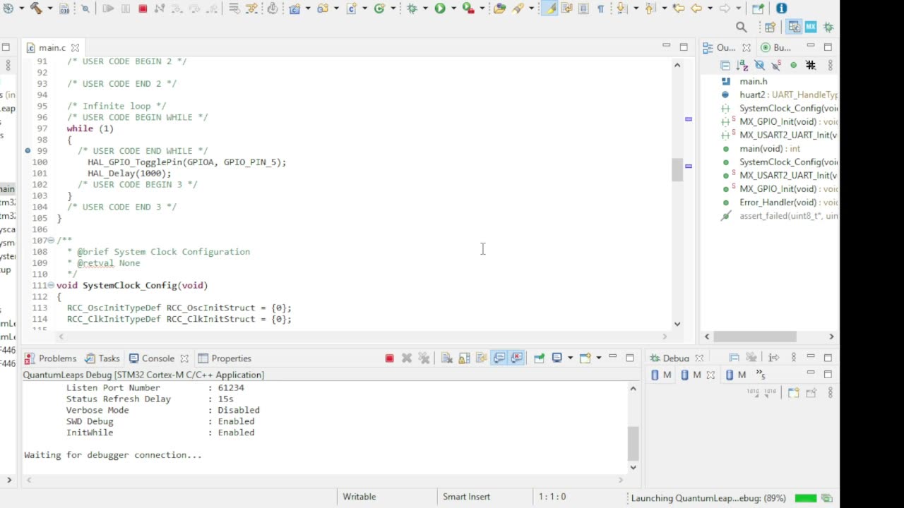 STM32 Low Level blink part 1 - debug and memory addresses