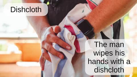 Dishcloth: English word pronunciation - Read Along (Australian Accent) with a picture