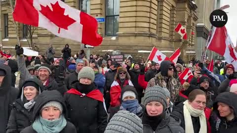 Singing O Canada at Convoy