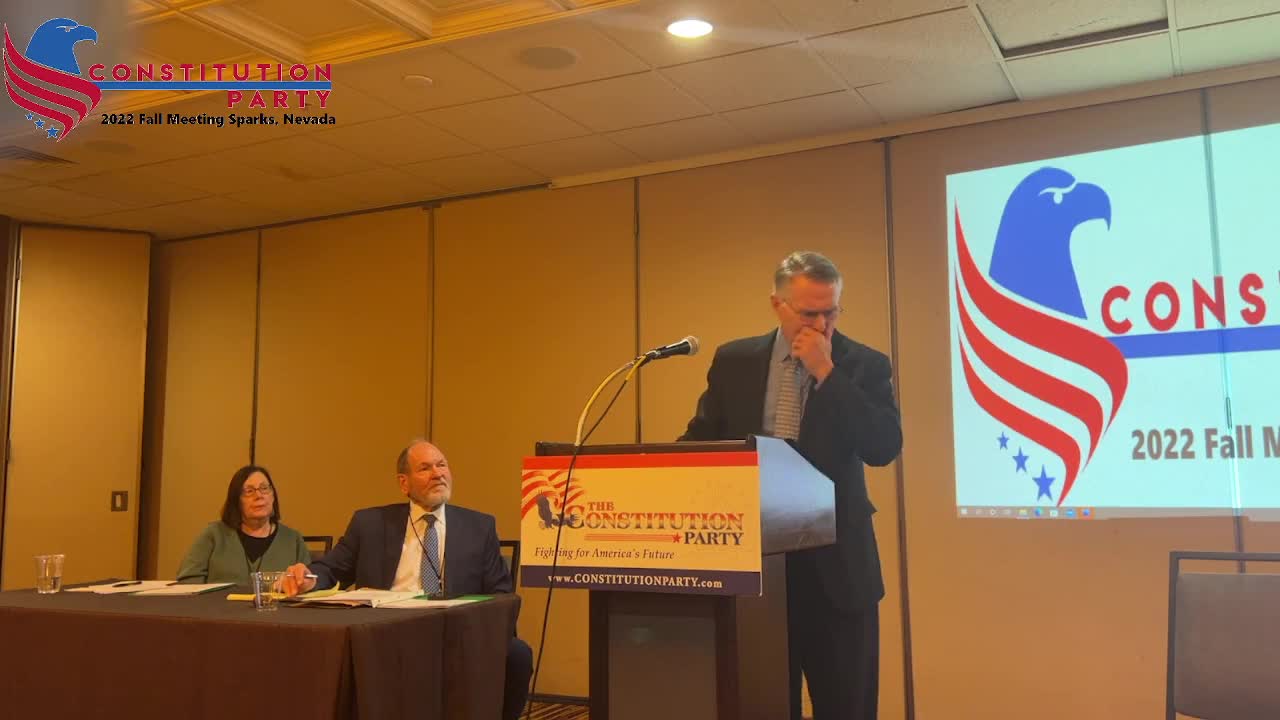 Constitution Party National Committee Meeting and Issues Conference Fall '22