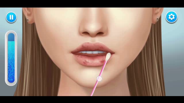 lips treatment makup docter cartoon